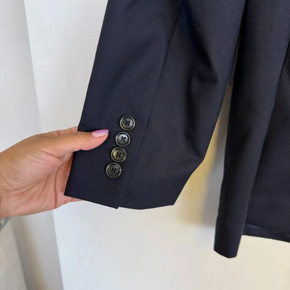 J.Crew Mens Ludlow Lora Piana Wool Slim Fit Suit Jacket Navy Blue - 38 38R